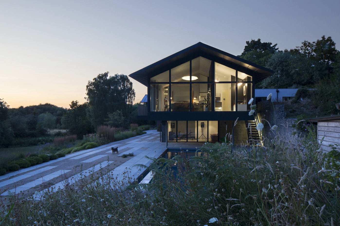 Linear Paving and Prairie Planting